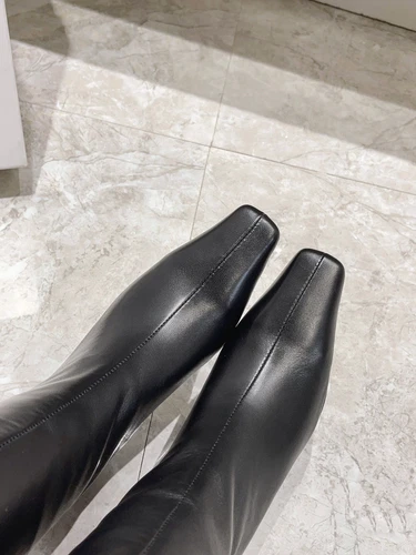 KHAITE Low Heel Square Head Leder Damen Stiefel, High Heel Kurz / Lang Stiefel - Bild 14 von 28