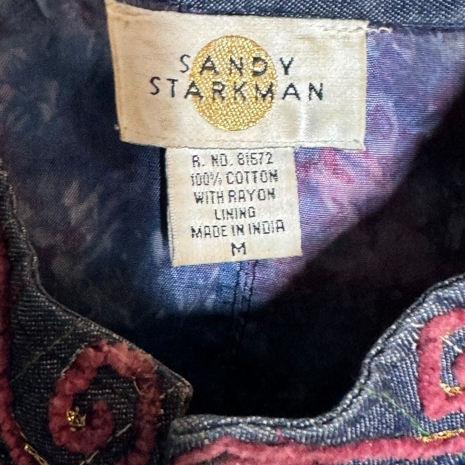 Sandy Starkman Vintage Patchwork Embroidered Coat… - image 5
