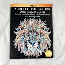 Adult Coloring Book Stress Relieving Designs Animals, Mandalas, Flowers