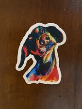 Dachshund Sticker Head Tilt Waterproof Weiner Dog Pet Gift NEW