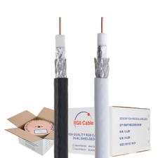 RG6 Dual Shield Coaxial Cable 18AWG CCS 500FT 1000FT 3GHz TV/Internet/Video lot