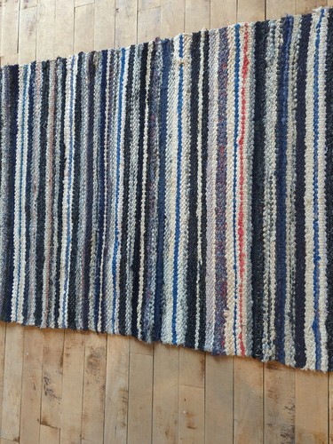Antique Imported Swedish Hand Made Rag Rug Runner (27.5" x 150" ) As Shown - Picture 11 of 14