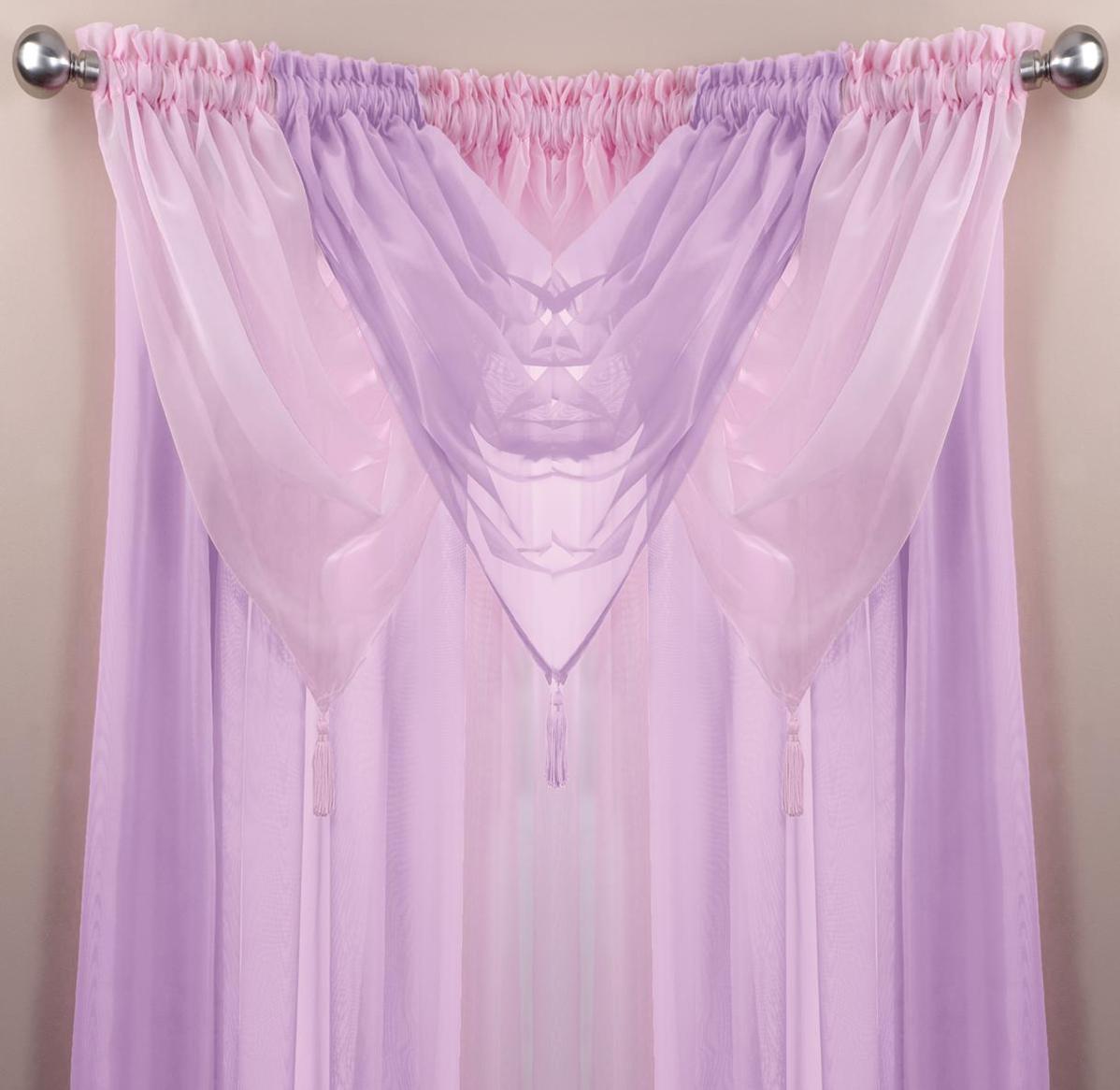 1 VOILE SWAG SWAGS TASSLE DECORATIVE NET CURTAIN DRAPE PELMET VALANCE 22 Colours eBay