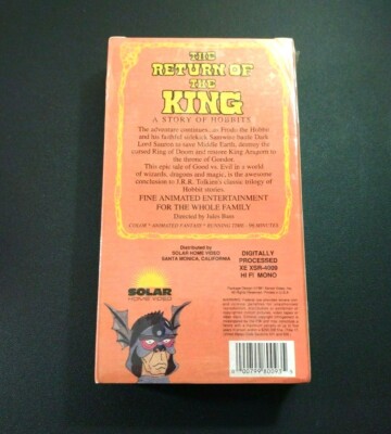 The Return of the King: A Story of Hobbits VHS,1991 Animated