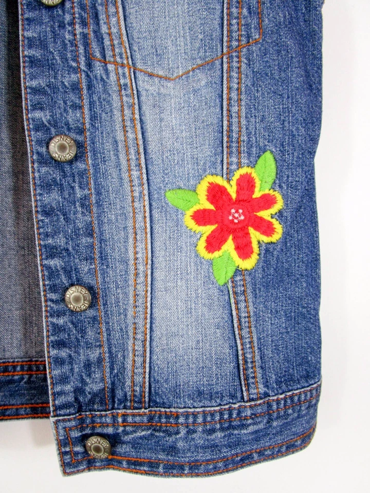 DISNEY Girls Denim Embellish Embroidery Sleeveless Jacket Gilet age 6 yrs BC22 - Image 3 of 4