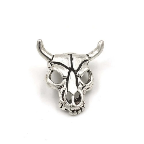Southwest Cow Steer Bull Skull 925 Sterling Silver Traditional Charm MADE IN USA - Picture 2 of 4