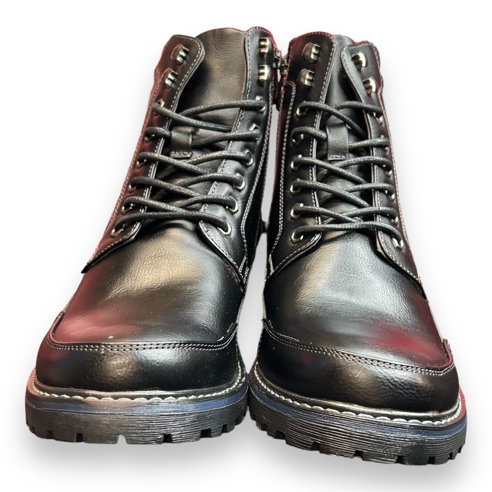 Bruno Marc Men's Size 10.5 Motorcycle Combat Oxford Boot Fur Lining eBay