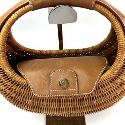 バッグ Vintage Ferragamo Straw Bag Basket Bag Salvatore Ferragamo Raffia Handbag One Handle Basket Bag