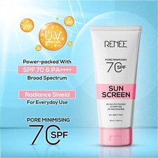 RENEE Pore Minimizing Sunscreen SPF 70 With 2 Niacinamide, 2 Peptide 3 Mult