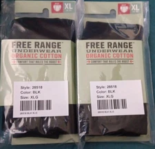 X2 MEN'S Duluth TRADING FREE RANGE ORGANIC COTTON BRIEFS SIZE XL (40-42) BLACK