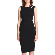 Calvin Klein Women's Size 10 Black Sleeveless Sheath Midi Dress