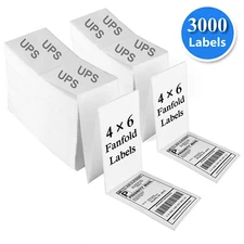 Fanfold 4x6 Direct Thermal Label.High Quality.UPS Certified,4"X6" Label, 3000pcs