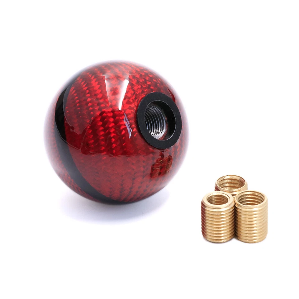 Perilla de cambio de marchas Mugen de fibra de carbono roja de 6 velocidades para Honda Civic Accord S2000 Foto 3 de 4