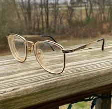 Laura Ashley Isabelle Black and Gold metal glasses frames 52 17 135 vintage