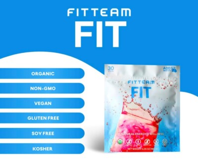 FITTEAM FIT Energy & Fat Loss Drink - Organic & NON-GMO - PACK OF 3 Authentic
