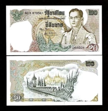 Thailand 20 BAHT P-84 ND 1969 King Rama IX BHUMIBOL ADULYADEJ Thai UNC BANK NOTE