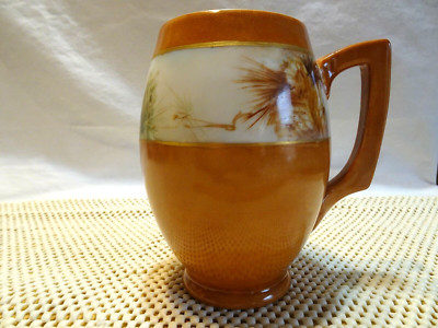 VIENNA AUSTRIA 1890-1908 Handpainted Porcelain Mug Tankard PINE CONE CNT THUN'S
