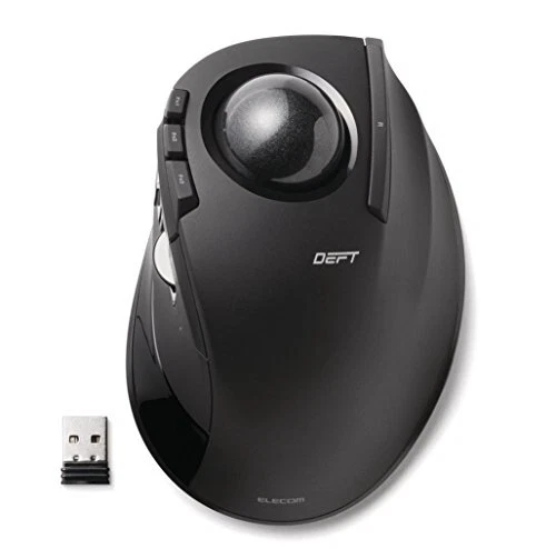 ELECOM M-DT2DRBK Wireless Trackball Mouse Tilt 8 Buttons Black Japan Free ship - Picture 1 of 4