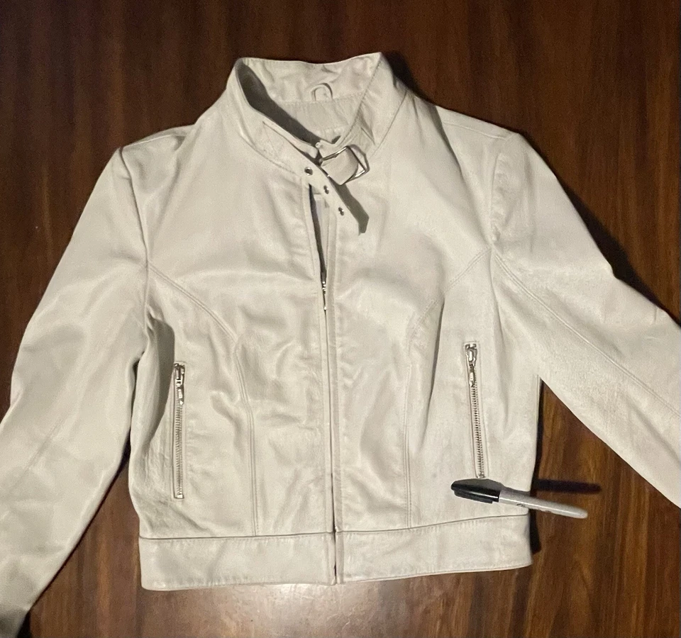 Chaqueta De Colección Wilsons Máxima Cuero Racing Café Racer Moto Mujer’s M. J1778 Foto 4 de 4