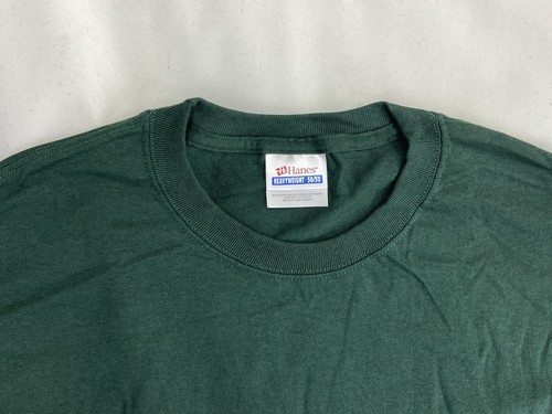Hanes Heavyweight 50/50 Blank T Shirt NOS Dark Green Size Large Vintage - Bild 5 von 6