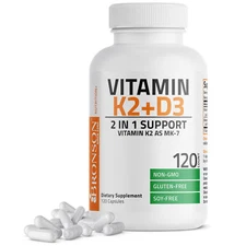 Vitamin K2 (MK7) w/ D3 Bone & Heart Health Non GMO & Gluten Free Easy to Swallow