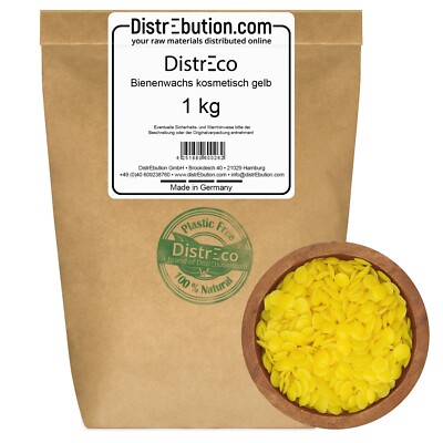 Bienenwachs Kosmetisch Gelb 1 kg Pastillen, 100% - Nachhaltig und Plastikfrei