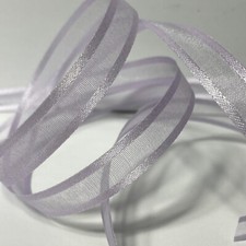 Sheer Organza Ribbon Light Purple Border 3/8" x 60' Nicole  Co. Nylon 1 Roll