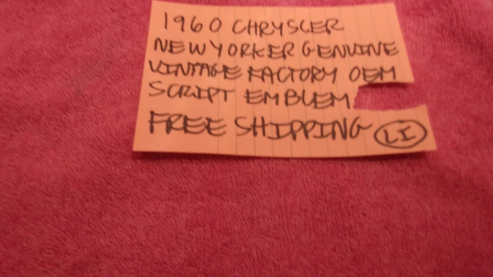 Chrysler New Yorker Mopar 1960 fábrica fabricante original emblema de un guardabarros envío gratuito Foto 3 de 4