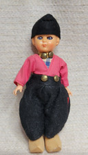 Vtg 1950's Celluloid Dutch Boy Doll Wooden Shoes 6" Jointed 230246