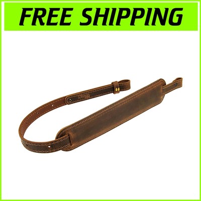 Durable Amish-Made Leather Rifle Sling with Padded Comfort - Crazy Horse Style