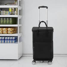 2 in 1 Shopping Cart with 5 Wheels Grocery Cart Portable Utility Dolly Cart