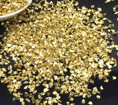 10g Broken Glas Mix unregelmäßigen Strass für Nägel Resin Harz decoden hell Gold