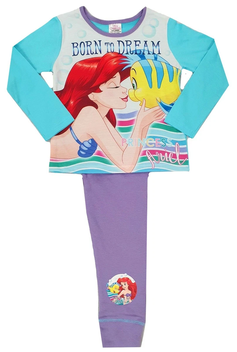 Girls Little Mermaid Tinker Bell Ariel Disney Pyjamas Princess Fairy 4 10 Years