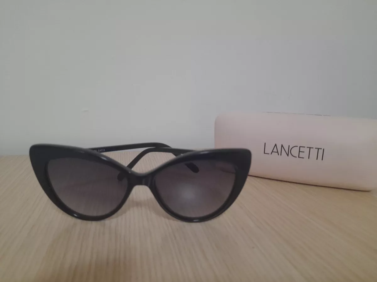 OCCHIALI DA SOLE DONNA LANCETTI NERI COMPLETI DI FODERO