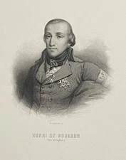 Louis Antoine Henri de Bourbon-Condé 1772-1804 Bourbon fusillé France 1838