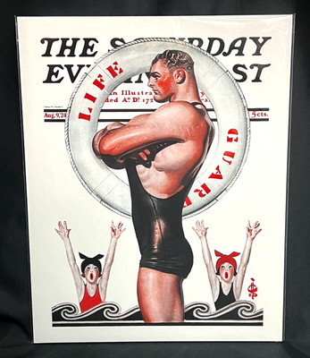 Lifeguard, Save Me! - J.C. Leyendecker Saturday Evening Post Cover Poster -91551