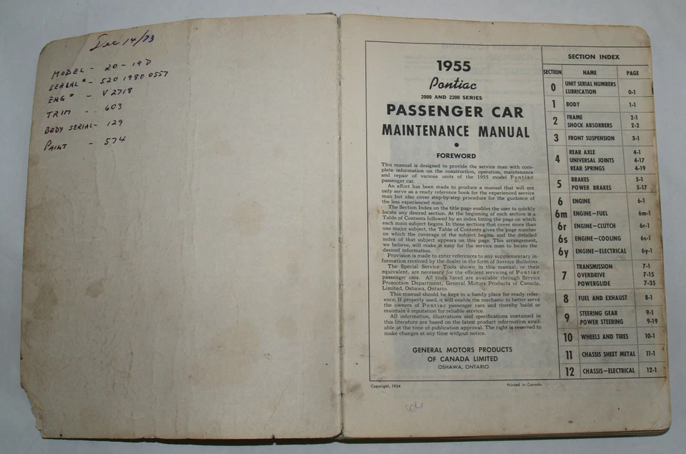 1955 Pontiac Series 2000 2200 Maintenance Manual PSD 53-13 - Image 3 of 4