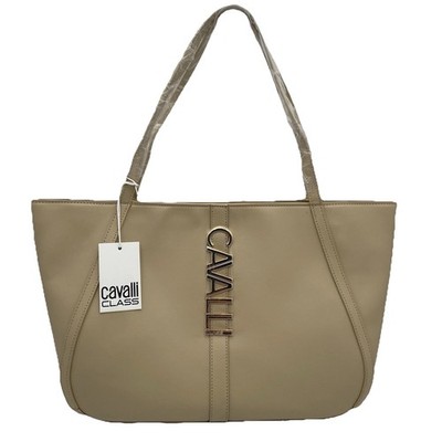 Cavalli Class Sandra Shopper Tote Bag Almond Buff Satchel Handbag NWT MSRP $118