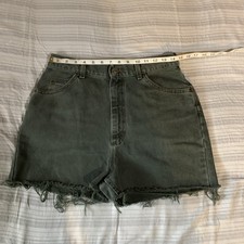 LEE Riverted 29 Waist Green Cutoff High Rise Jean Shorts