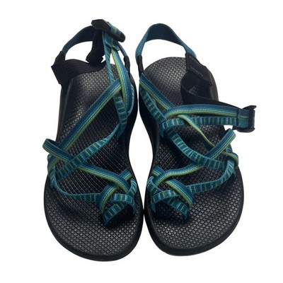 Chaco Z/Cloud 2 Sandals Womens 9 Teal Green Double Strap Toe Loop Vibram J102806