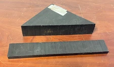Black Delrin / Acetal Copolymer Plastic Cut off pieces x2 - 11 1/8 x 1 3/4 x 1/2