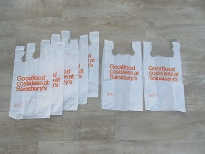 7 Vintage 80er/90er Jahre? Gutes Essen kostet weniger bei Sainsburys Plastiktragetaschen
