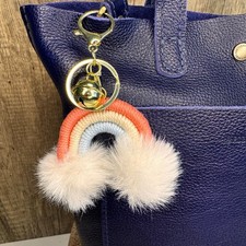 Macrame Rainbow Purse Charm Macrame Keychain NeW FAST SHIP Bag Flair