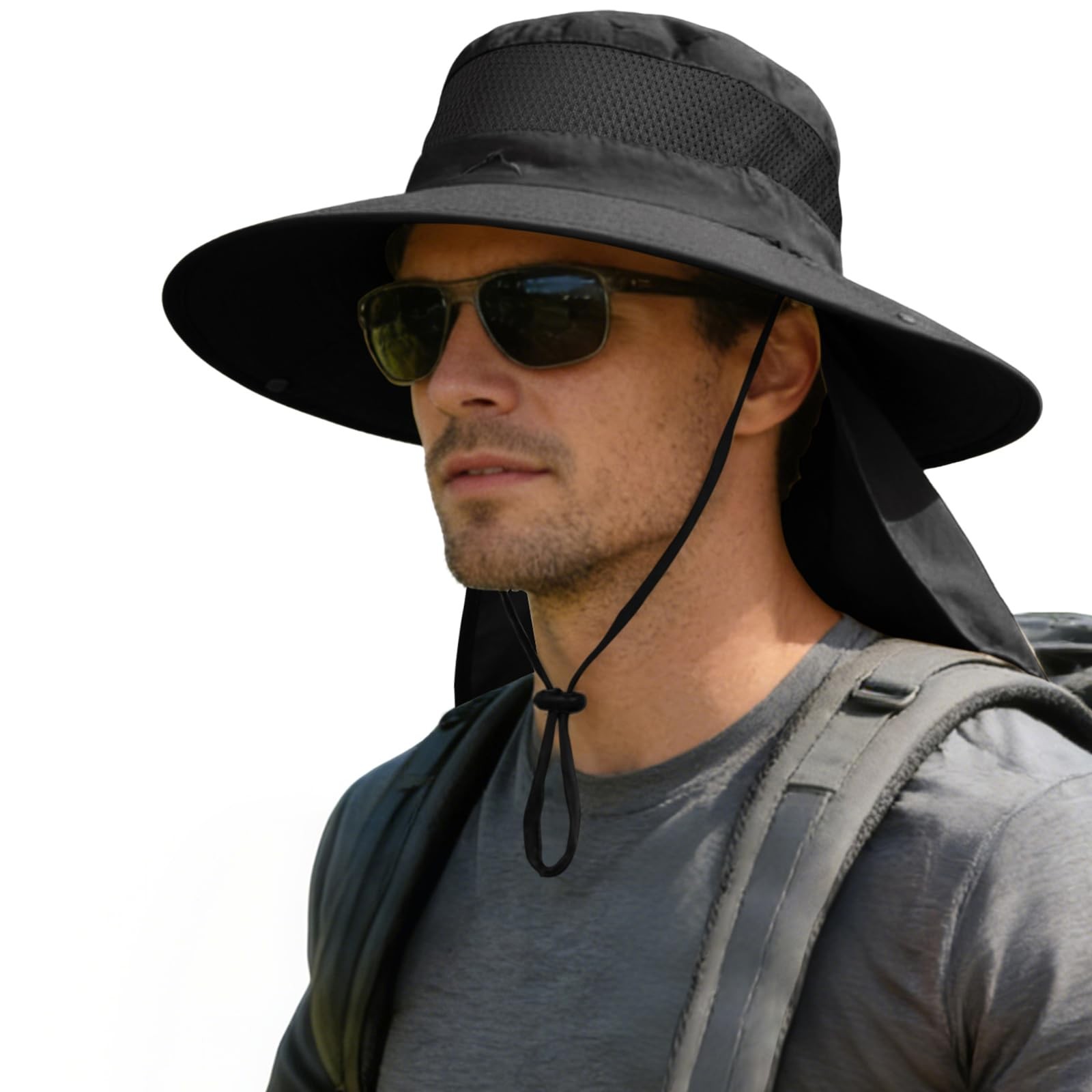 ZOORON Sun Hats for Men Women Fishing Hat with Neck Flap UPF 50+