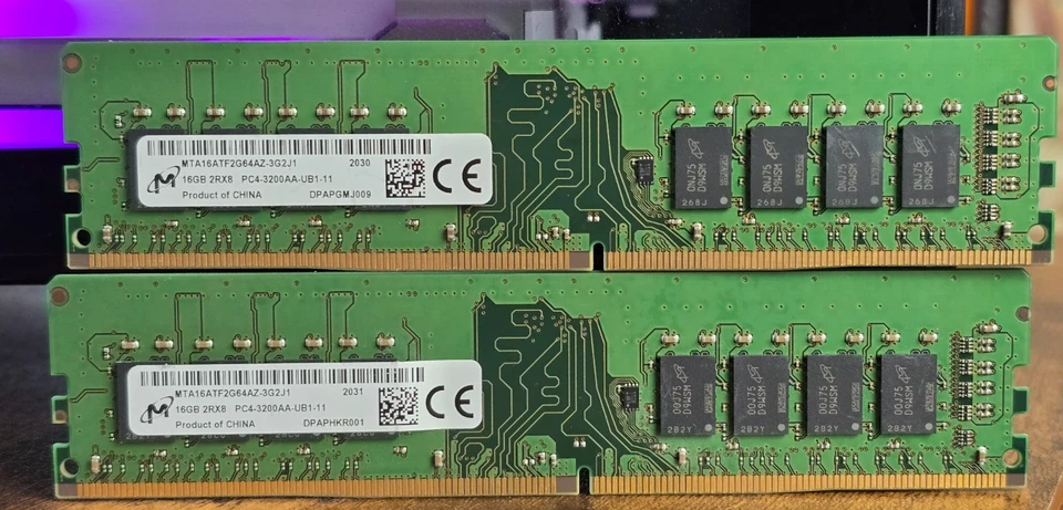 Micron 32GB (2x16GB) DDR4 3200MHz PC4-3200AA UDIMM Desktop RAM Memory Kit - Image 1 of 2