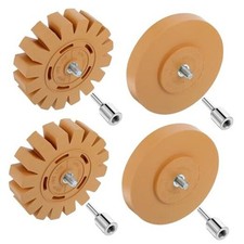4 Packs Decal Remover Eraser Wheel, Rubber Wheel Sticker Remover with Drill