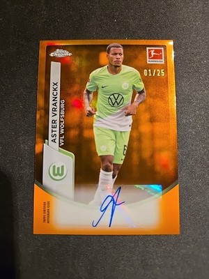 Topps Chrome Aster Vranckx Auto numbered /25 VfL Wolfsburg Autograph Signature