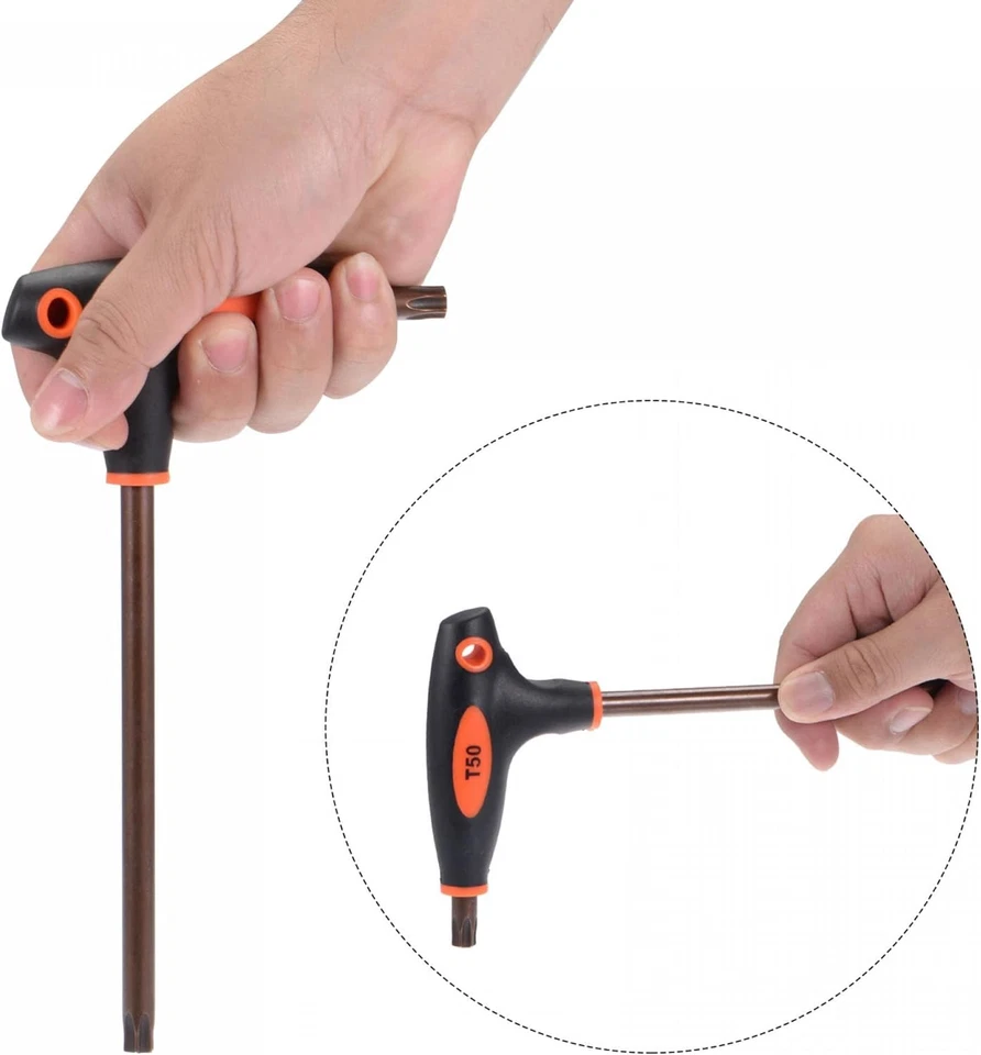 T27 anti Tamper Proof Torx Key T-Handle Dual End Wrench, S2 Steel, 2 Pcs - Image 4 of 4