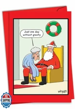 NobleWorks - Joke Christmas Card with Envelope (4.63 x 6.75 Inch)