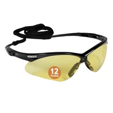 ™ V30 Nemesis™ Safety Glasses (25659), Amber (Yellow) Lenses, Black Frame, Un...